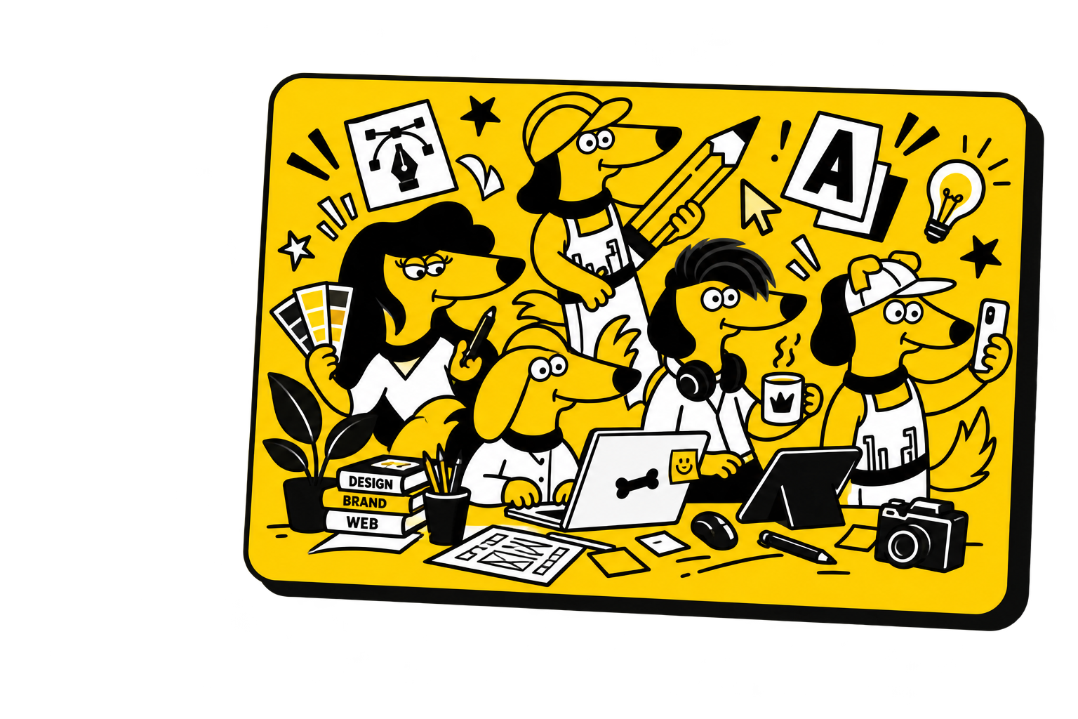 The Yello Dog creative team at work